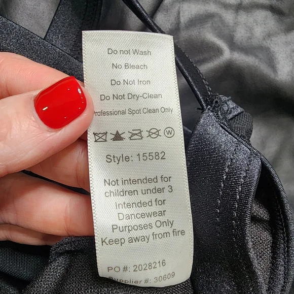 Weissman Elite The Last Goodbye Black Dance Costume Size SA Style # 15582 - Picture 7 of 7